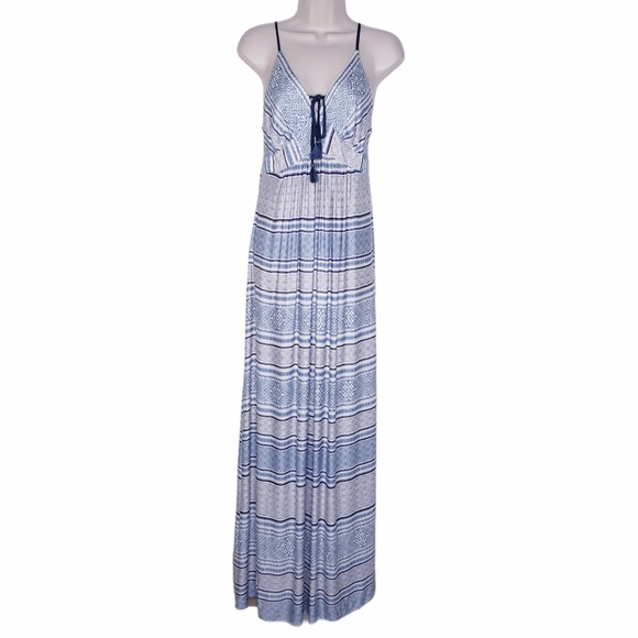 lovestitch Dresses & Skirts - Lovestitch Blue & White Print Maxi Dress L